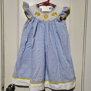 Seersucker Smocked Dress